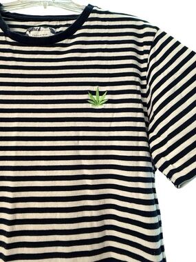 Cactus Man Ricky Singh Tee Mens XL Striped Streetwear Leaf Graphic